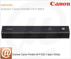 9704B007AB - Scanner Canon Porttil A4 P-208 II 8ppm 600dpi