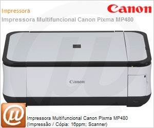 MP480 - Impressora Multifuncional Canon Pixma MP480 (Impresso / Cpia: 16ppm; Scanner)