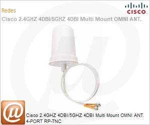 AIR-ANT2544V4M-R= - Cisco2.4GHZ 4DBI/5GHZ 4DBI Multi Mount OMNI ANT. 4-PORT RP-TNC 