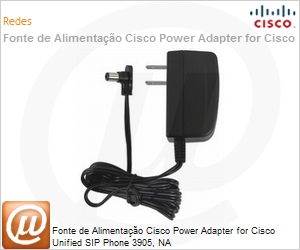 CP-3905-PWR-NA= - Fonte de Alimentao Cisco Power Adapter for Cisco Unified SIP Phone 3905, NA