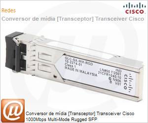 GLC-SX-MM-RGD= - Conversor de mdia [Transceptor] Transceiver Cisco 1000Mbps Multi-Mode Rugged SFP 