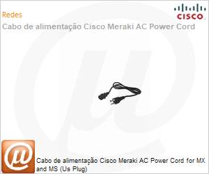 MA-PWR-CORD-US - Cabo de alimentao Cisco Meraki AC Power Cord for MX and MS (Us Plug)