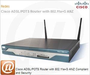 CISCO1801W-AG-N/K9 - Cisco ADSL/POTS Router with 802.11a+G ANZ Compliant and Security