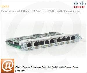 HWIC-D-9ESW-POE= - Cisco 9-port Ethernet Switch HWIC with Power Over Ethernet