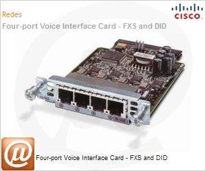 VIC3-4FXS/DID= - Four-port Voice Interface Card - FXS and DID