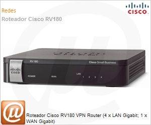 RV180-K9-NA - Roteador Cisco RV180 VPN Router (4 x LAN Gigabit; 1 x WAN Gigabit)