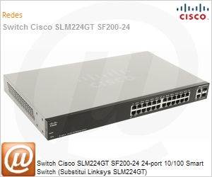 SLM224GT-NA - Switch Cisco SLM224GT SF200-24 24-port 10/100 Smart Switch (Substitui Linksys SLM224GT)