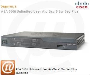 ASA5505-U-AIP5P-K9 - ASA 5505 Unlimited User Aip-Ssc-5 Sw Sec Plus 3Des/Aes