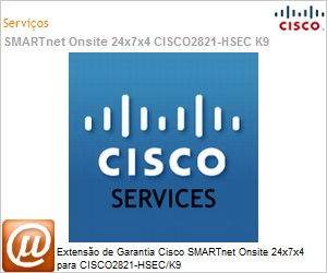 CON-OSP-C2821HSE - Extenso de Garantia Cisco SMARTnet Onsite 24x7x4 para CISCO2821-HSEC/K9 