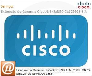 CON-SMBS-2960S2TD - Extenso de Garantia CiscoS 8x5xNBD Cat 2960S Stk 24 GigE,2x10G SFP+LAN Base 