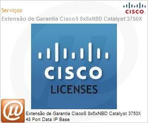 CON-SMBS-3750X4TS - Extenso de Garantia CiscoS 8x5xNBD Catalyst 3750X 48 Port Data IP Base 