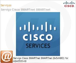 CON-SNT-ASSK8 - Servio Cisco SMARTnet SMARTnet (8x5xNBD) for ASA5505-K8 