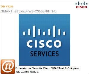 CON-SNTE-C356048E - Extenso de Garantia Cisco SMARTnet 8x5x4 para WS-C3560-48TS-E 