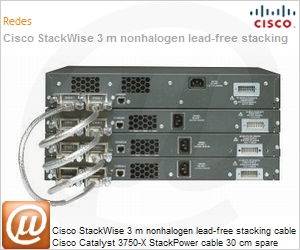 CAB-STACK-3M-NH= - Cisco StackWise 3 m nonhalogen lead-free stacking cable Cisco Catalyst 3750-X StackPower cable 30 cm spare