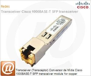 GLC-T= - Transceiver (Transceptor) Conversor de Mdia Cisco 1000BASE-T SFP transceiver module for copper connections1,3 1000BASE-ZX SFP