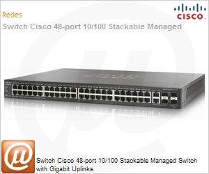 SF500-48-K9-BR - Switch Cisco 48-port 10/100 Stackable Managed Switch with Gigabit Uplinks