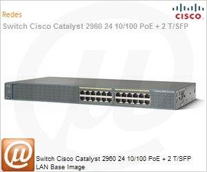 WS-C2960-24PC-L - Switch Cisco Catalyst 2960 24 10/100 PoE + 2 T/SFP LAN Base Image