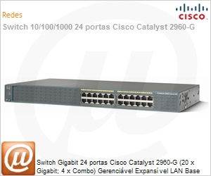 WS-C2960G-24TC-L - Switch Gigabit 24 portas Cisco Catalyst 2960-G (20 x Gigabit; 4 x Combo) Gerencivel Expansvel LAN Base Image