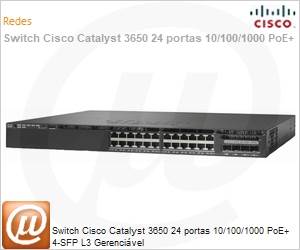 WS-C3650-24PS-E - Switch Cisco Catalyst 3650 24 portas 10/100/1000 PoE+ 4-SFP L3 Gerencivel