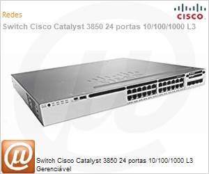 WS-C3850-24U-S - Switch Cisco Catalyst 3850 24 portas 10/100/1000 L3 Gerencivel