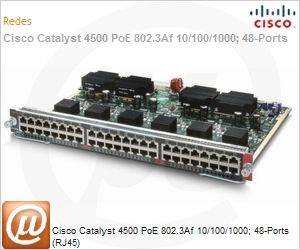 WS-X4548-GB-RJ45V= - Cisco Catalyst 4500 PoE 802.3Af 10/100/1000; 48-Ports (RJ45)