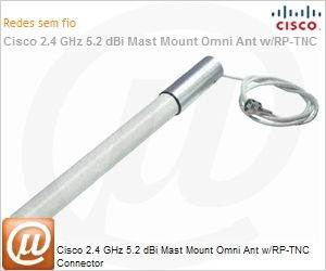 AIR-ANT2506 - Cisco 2.4 GHz 5.2 dBi Mast Mount Omni Ant w/RP-TNC Connector