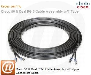 AIR-CAB050DRG6-F= - Cisco 50 ft Dual RG-6 Cable Assembly w/F-Type Connectors Spare