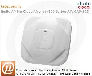 AIR-CAP1602I-T-K9-BR= - Ponto de acesso 11n Cisco Aironet 1600 Series AIR-CAP1602I-T-K9-BR Access Point Dual Band Wireless N com antenas internas (Fabricado no Brasil!)