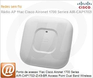 AIRCAP1702I-ZK9BR= - Ponto de acesso 11ac Cisco Aironet 1700 Series AIR-CAP1702I-Z-K9-BR Access Point Dual Band Wireless N com antenas internas (Fabricado no Brasil!)