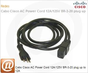 CAB-ACBZ-12A= - Cabo Cisco AC Power Cord 12A/125V BR-3-20 plug up to 12A