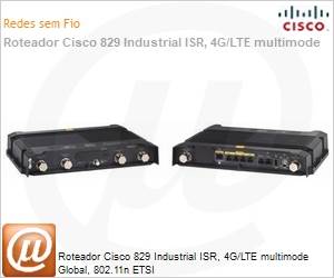 IR829GW-LTE-LA-ZK9 - Roteador Cisco 829 Industrial ISR, 4G/LTE multimode Global, 802.11n ETSI