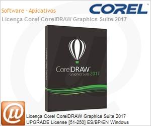 LCCDGS2017MLUG3 - Licena Corel CorelDRAW Graphics Suite 2017 UPGRADE License [51-250] ES/BP/EN Windows 