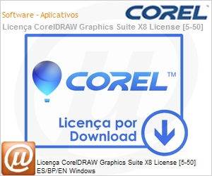 LCCDGSX8ML2 - Licena CorelDRAW Graphics Suite X8 License [5-50] ES/BP/EN Windows. Licena por volume de 5  50 unidades. 
