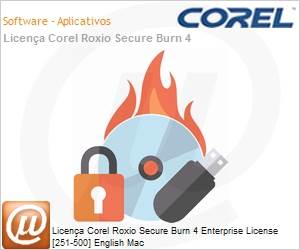 LCRSBE4ML3 - Licena Corel Roxio Secure Burn 4 Enterprise License [251-500] English Mac 