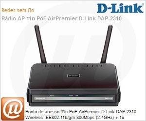 DAP-2310 - Ponto de acesso 11n PoE AirPremier D-Link DAP-2310 Wireless IEE802.11b/g/n 300Mbps (2.4GHz) + 1x 10/100/1000Mbps