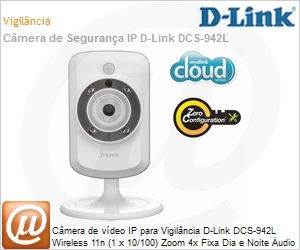 DCS-942L - Cmera de vdeo IP para Vigilncia D-Link DCS-942L Wireless 11n (1 x 10/100) Zoom 4x Fixa Dia e Noite udio