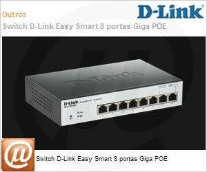 DGS-1100-08P - Switch D-Link Easy Smart 8 portas Giga POE