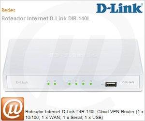 DIR-140L - Roteador Internet D-Link DIR-140L Cloud VPN Router (4 x 10/100; 1 x WAN; 1 x Serial; 1 x USB)