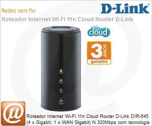 DIR-645 - Roteador Internet Wi-Fi 11n Cloud Router D-Link DIR-645 (4 x Gigabit; 1 x WAN Gigabit) N 300Mbps com tecnologia SharePort