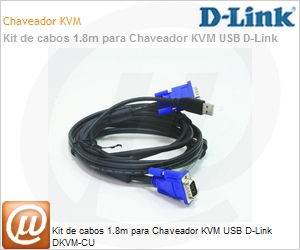 DKVM-CU - Kit de cabos 1.8m para Chaveador KVM USB D-Link DKVM-CU