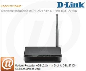 DSL-2730N - Modem/Roteador ADSL2/2+ 11n D-Link DSL-2730N 150Mbps antena 2dBi