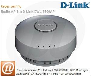 DWL-6600AP - Ponto de acesso 11n D-Link DWL-6600AP 802.11 a/b/g/n Dual Band (2.4/5.0GHz) + 1x PoE 10/100/1000Mbps