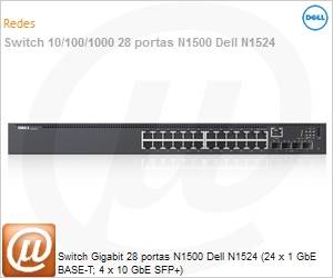 210-AEVX-460 - Switch Gigabit 28 portas N1500 Dell N1524 (24 x 1 GbE BASE-T; 4 x 10 GbE SFP+)
