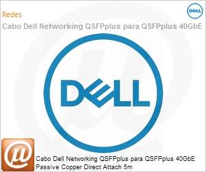 332-1663-410 - Cabo Dell Networking QSFPplus para QSFPplus 40GbE Passive Copper Direct Attach 5m