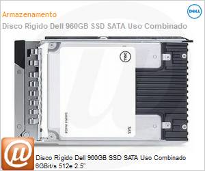 345-BECQ - Disco Rgido Dell 960GB SSD SATA Uso Combinado 6GBit/s 512e 2.5" 