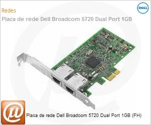 540-BBGY - Placa de rede Dell Broadcom 5720 Dual Port 1GB (FH)