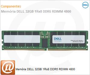 AC239378 - Memria 32GB DELL 1Rx8 DDR5 RDIMM 4800 