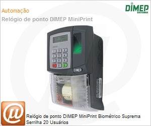 G05506818D/20 - Relgio de ponto DIMEP MiniPrint Biomtrico Suprema Serrilha 20 Usurios