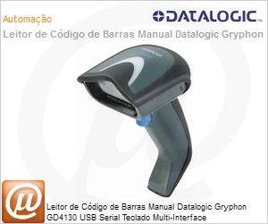 GD4130-BKK1 - Leitor de Cdigo de Barras Manual Datalogic Gryphon GD4130 USB Serial Teclado Multi-Interface