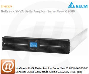 UPS202R2000B1B1 - No-Break 2kVA Delta Amplon Série New R 2000VA/1800W Senoidal Dupla Conversão Online 220/220V NBR [x3] USB Gerenciável LCD Torre